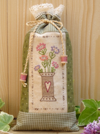 Patroon + materialenpakketje Lavendelzakje 'Bloemen' groen