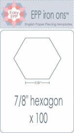 7/8 inch hexagon opstrijkbaar en uitwasbaar