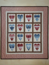 Patroon + materialenpakket quiltje 'Sweethearts'