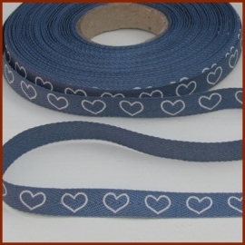 Bandje `hartjes blauw'