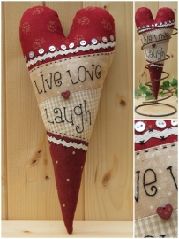 Patroon Hart 'Live Love Laugh'