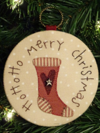 Kerstbal 'HoHoHo Merry Christmas' materialenpakketje + patroon
