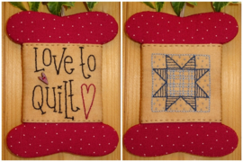 Patroon wikkelkaartje 'Love to quilt'