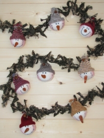 Patroon kerstslinger `Snowmen`