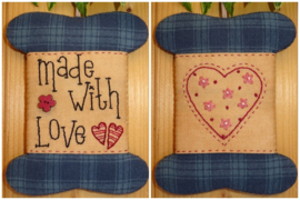 Patroon wikkelkaartje 'Made with love'