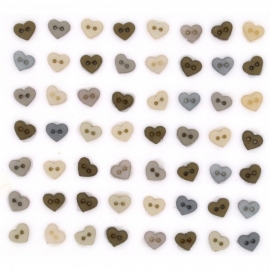 Micro Mini Hearts vintage linen 6 mm