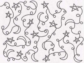 Quilt Stencil Stars & Moon Stipple 20,3 cm