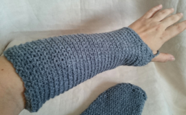Gehaakte armwarmers - Grijs