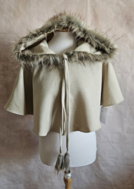 Beige Linnenlook Schoudercape