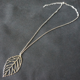 Ketting blad - zilverkleur