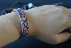 Leren armband met print