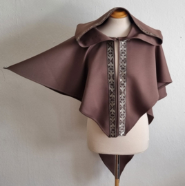 Donkertaupe Schoudercape