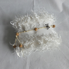 Elastische Polsband Fake Fur - Wit/wit