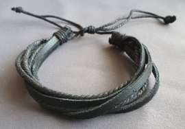 Leren armband - Zwart