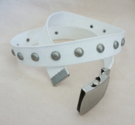 Witte canvas riem