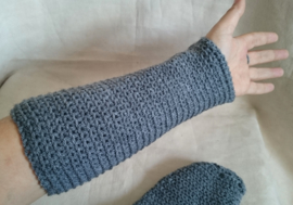 Gehaakte armwarmers - Grijs