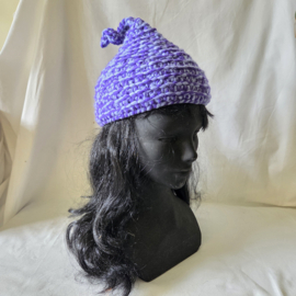 Paars gemeleerd gehaakte muts