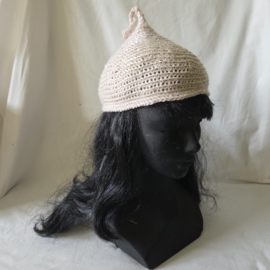 Creme gehaakte muts