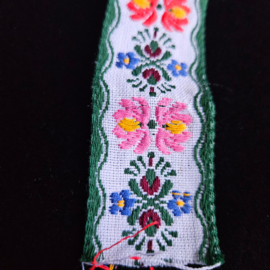 Vintage sierband wit/groen