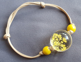 Armband droogbloem - geel