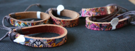 Leren armband met print