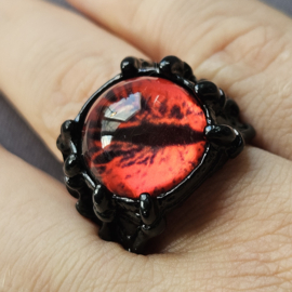 Zwarte Ring Oog - Rood