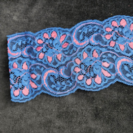 Donkerblauw / roze kant - 2 stukken