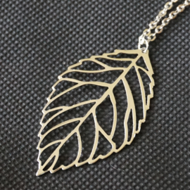 Ketting blad - zilverkleur