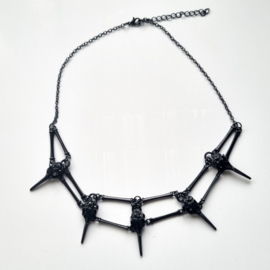 Ketting vogelschedeltjes - zwart
