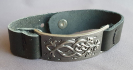 Lederlook armband - gunmetal