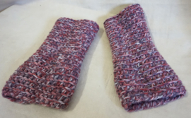 Gehaakte armwarmers - Roze gemeleerd