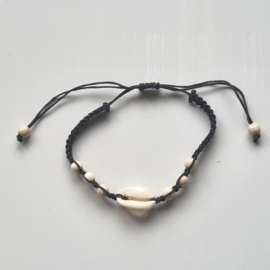 Armband schelp - zwart