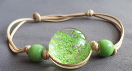 Armband droogbloem - groen