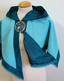 Aqua fleece cape