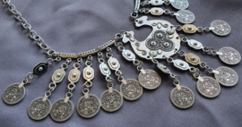 Zilverkleurige ketting met muntjes