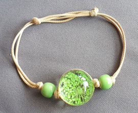 Armband droogbloem - groen