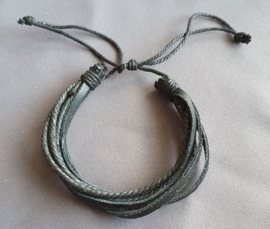 Leren armband - Zwart