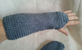 Gehaakte armwarmers - Grijs