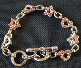 Armband - roze glimsteentjes