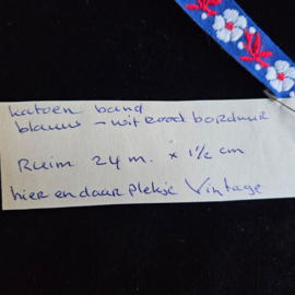 Vintage sierband bloem blauw