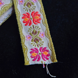 Vintage sierband creme/groen