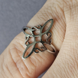 Ring Heksenknoop - Zilverkleur
