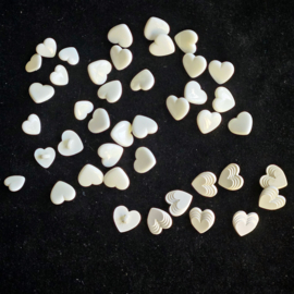 Witte knopen hartjes assorti