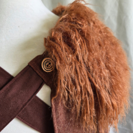 Roestbruine kruisband cape