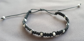 Armband geknoopt - Zwart / Wit