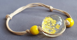 Armband droogbloem - geel