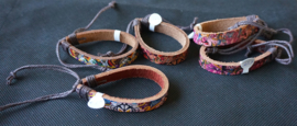 Leren armband met print