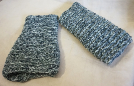 Gehaakte armwarmers - Grijs gemeleerd