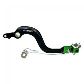 Apico Rempedaal zwart/groen voor de Kawasaki KX 250F 2021 & KX 450F 2006-2021