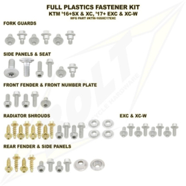 Bolt boutenset voor plastic werk voor de KTM SX 125/150 2016-2018 & SX 250 2017-2018 & SX-F 250/350/450 2016-2018 & EXC 125/250/300 2017-2019 & EXC-F 250/350/450 2017-2019